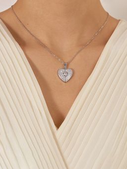 Designs & You - Silver Plated Stainless Steel Anti Tarnish Heart Themed Necklace