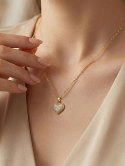 Designs & You - Gold Plated Stainless Steel Anti Tarnish Heart Themed Necklace