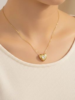 Designs & You - Gold Plated Stainless Steel Anti Tarnish Heart Themed Necklace