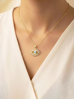 Designs & You - Gold Plated Stainless Steel Evil Eye Themed Necklace