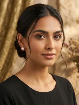 Kraft Smiths - Deep Pink and White Pearl Earrings