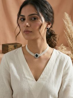 Kraft Smiths - Black and White Pearl Choker Necklace