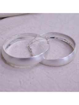 BeAbhika - Women's Silver Finish Wide Classic and Minimal Fashion Jewellery For Women Hoops