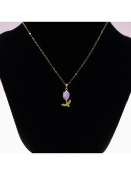 BeAbhika - Purple Flower Pendant Necklace For Women