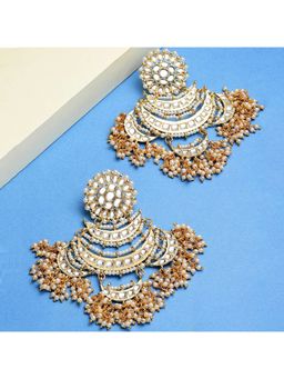 Karatcart - Gold Plated Handcrafted Pearl Kundan Dangler Earringsfor Women