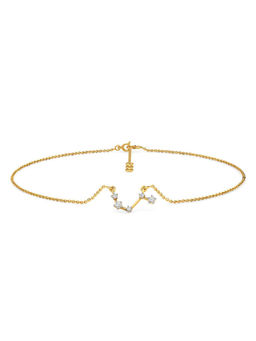 Candere by Kalyan Jewellers - Aries 14K Yellow Gold and Diamond Anklet for Women