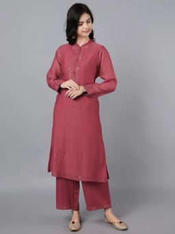 HAAVI BY PURAB - Mauve Cotton Kurta