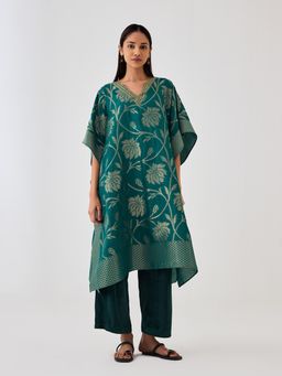 Ancestry - Kaashi Green Brocade Kaftan