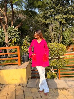 Label Aditi Hundia - Pink Candyheart Kurti