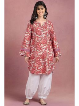 TAHILIYA - Pink Sanganeri Hand Block Printed Short Kurta
