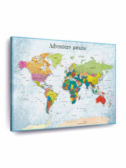 POSTERS AND TRUSS - Blue World Map Wall Art