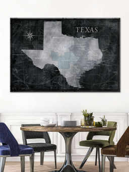 POSTERS AND TRUSS - Black White World Map Wall Art