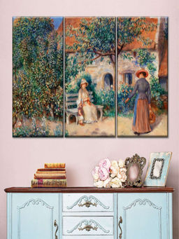 POSTERS AND TRUSS - 3 Pieces Green Beige Painting Wall Art