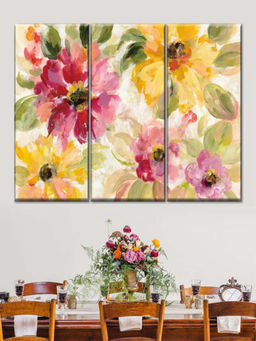 POSTERS AND TRUSS - Red Green 3 Pieces Painting Wall Art