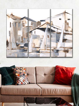 POSTERS AND TRUSS - White 3 Pieces Right Conditions Painting Wall Art