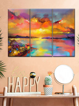 POSTERS AND TRUSS - Multi-Color 3 Pieces Painting Wall Art