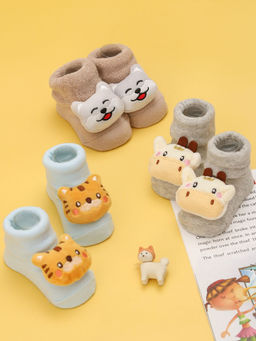 Yellow Bee - Baby Animal Rattle Socks For Boys (Set of 3)