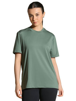 Silvertraq - Green Solid Oversized Fit T-Shirt