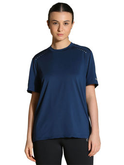 Silvertraq - Navy Blue Solid Oversized Fit T-Shirt