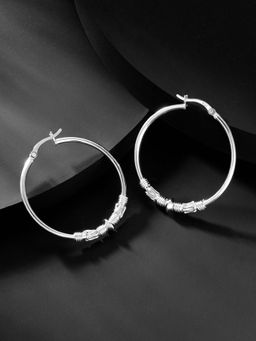 Peora - 925 Sterling Silver Anti Tarnish Silver Small Hoop Earrings Huggie Jewellery-PF17E75