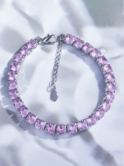 Jewels Galaxy - Women American Diamond Silver Plated Wraparound Bracelet