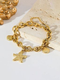 Jewels Galaxy - Gold Plated Stainless Steel Anti Tarnish Star Themed Bracelet