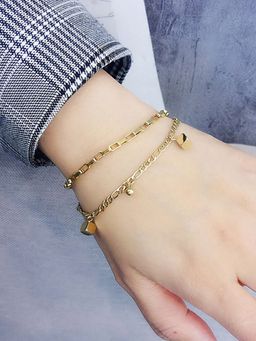 Jewels Galaxy - Gold Plated Anti Tarnish Stainless Steel Cube Themed Bracelet