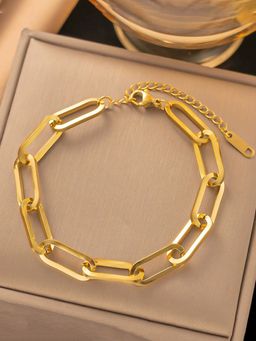Jewels Galaxy - Gold Plated Anti Tarnish Stainless Steel Rope Style Bracelet