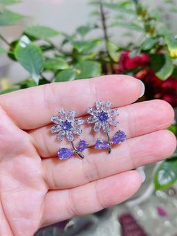 Jewels Galaxy - Womens Purple Contemporary Stud Earrings