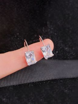 Jewels Galaxy - Womens White Contemporary Hoops Earrings