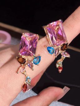 Jewels Galaxy - Womens Multi-Color Contemporary Teardrop Earrings