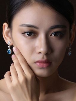 Jewels Galaxy - Womens Blue Contemporary Teardrop Earrings