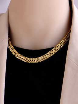 Jewels Galaxy - Gold Plated Stainless Steel Chain Necklace For Women