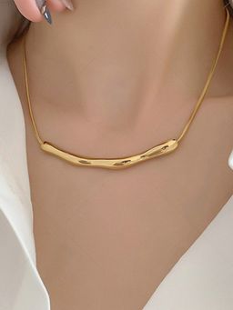 Jewels Galaxy - Gold Plated Stainless Steel Anti Tarnish Arc Chain Necklace