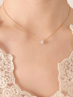 Jewels Galaxy - Gold Plated Stainless Steel Anti Tarnish Stone Studded Pendant Necklace