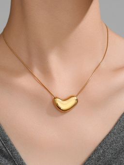 Jewels Galaxy - Gold Plated Stainless Steel Anti Tarnish Golden Bean Necklace