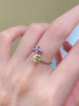 Jewels Galaxy - Silver Plated American Diamond Stone Studded Ring