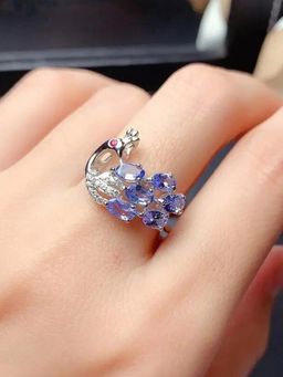 Jewels Galaxy - Womens Silver Plated American Diamond Studded Ring