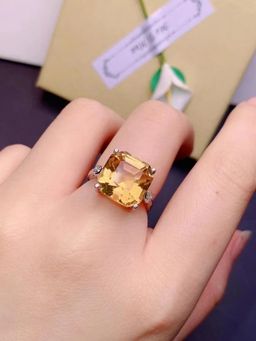 Jewels Galaxy - Brown Silver Plated Cubic Zirconia Studded Ring