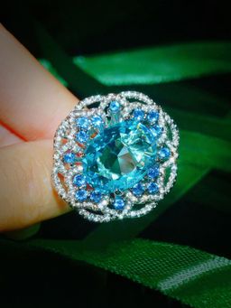 Jewels Galaxy - Blue Silver Plated Stone Studded Ring