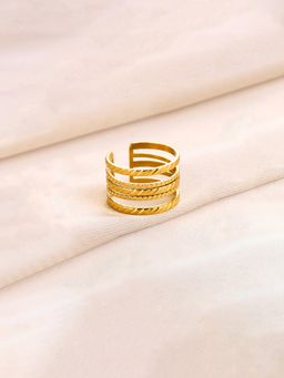 Jewels Galaxy - Gold Plated Anti Tarnish Stainless Steel Ring