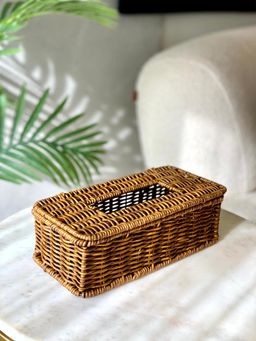 Mason Home - Brown Boho Rattan Tissue Box