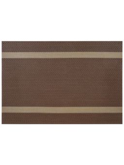 Freelance - Brown Solid Textured Rectangular Table Placemats (Pack Of 6)