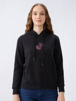 Spykar - Black Regular Fit Casual Sweatshirt