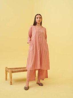 JITI - Peach Sunset Blush Kurta with Palazzo (Set of 2)