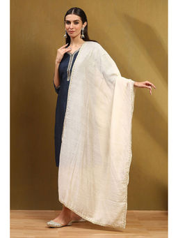 Biba - Womens Beige Polyester Dupatta