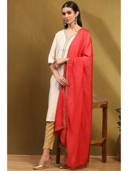 Biba - Womens Pink Polyester Dupatta