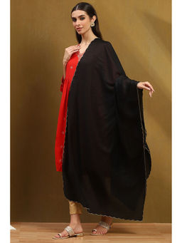 Biba - Womens Black Polyester Dupatta