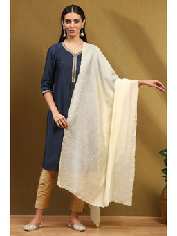 Biba - Womens Off White Polyester Dupatta