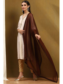 Biba - Womens Brown Polyester Dupatta